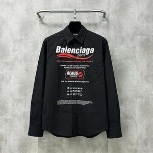 Authentic Balenciaga Black Graphic Men's Shirt